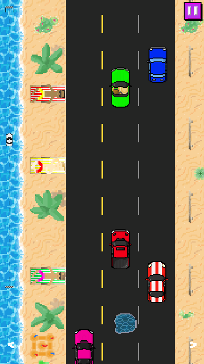 #9. The Overtake - retro race game (Android) By: K20 Software