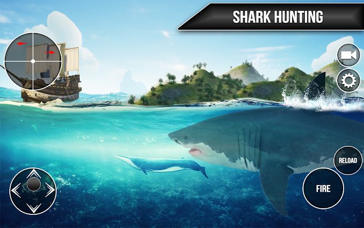 #4. Wild Shark Fish Hunting game (Android) By: Check-In Games