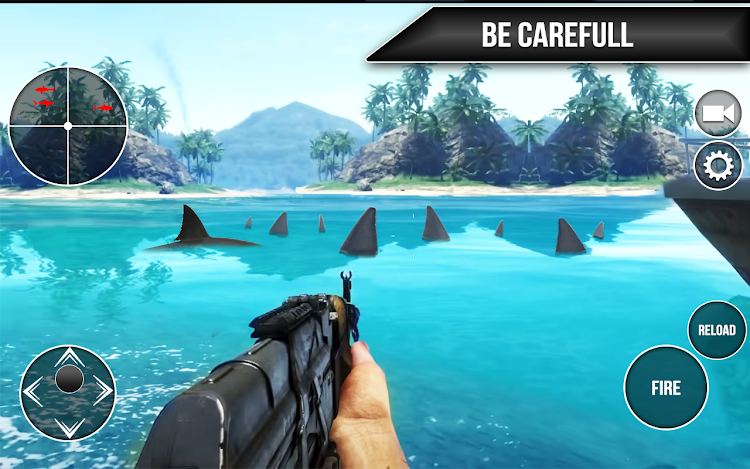 #5. Wild Shark Fish Hunting game (Android) By: Check-In Games