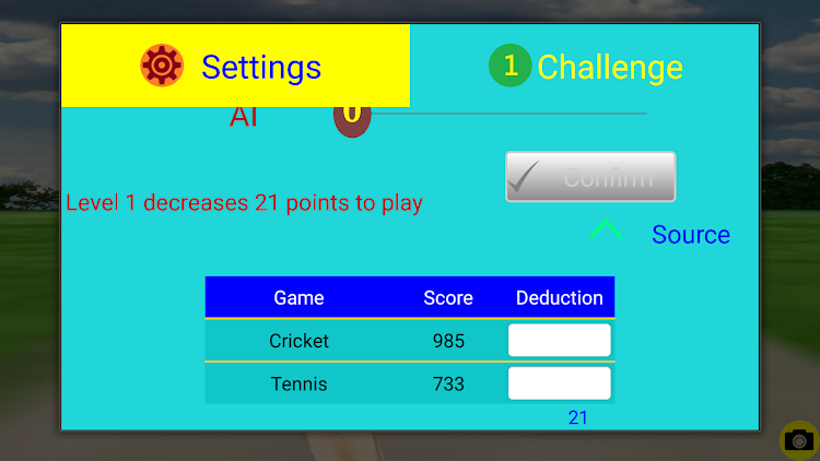 #4. Combo:cricket & tennis (Android) By: Ya-Chu Yang