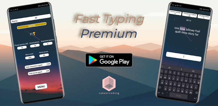 #8. Fast Typing Premium (Android) By: cubeorcoding