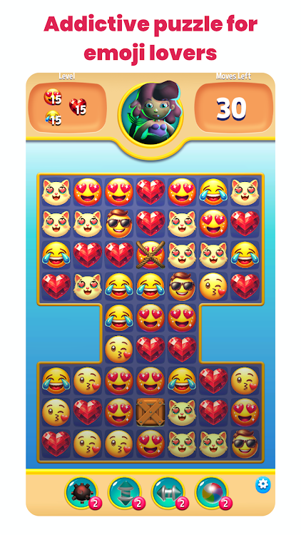 #4. Emoji Puzzle: Fun Match 3 Game (Android) By: HeyiDB