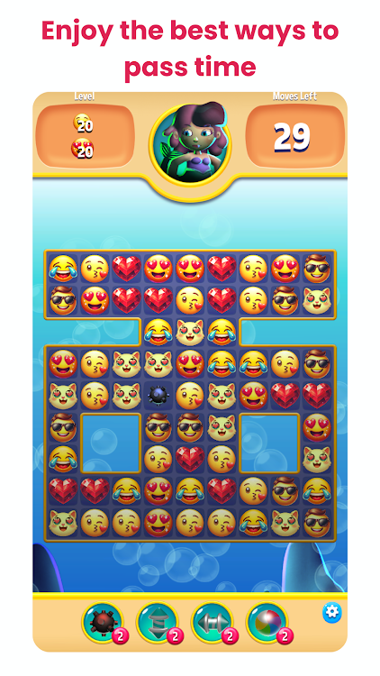 #5. Emoji Puzzle: Fun Match 3 Game (Android) By: HeyiDB