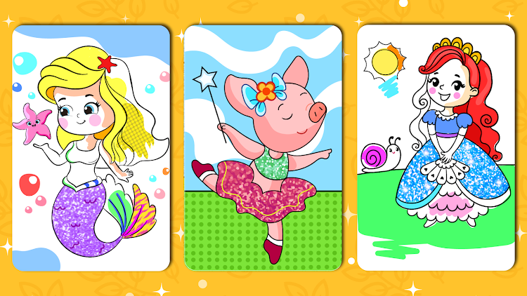 #7. Princess Coloring Book Games (Android) By: GunjanApps Studios