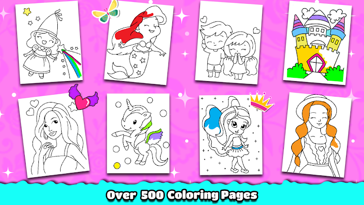 #8. Princess Coloring Book Games (Android) By: GunjanApps Studios