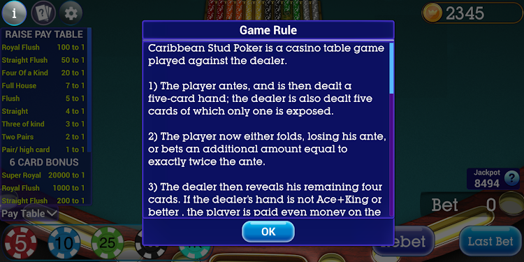 #5. Caribbean Stud Poker (Android) By: Blue Wind Studio