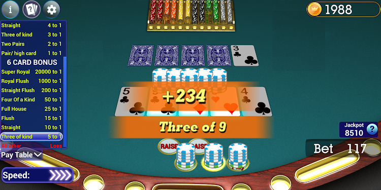 #6. Caribbean Stud Poker (Android) By: Blue Wind Studio