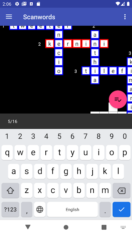 #6. Scanwords (Android) By: Mikalai Yatskevich