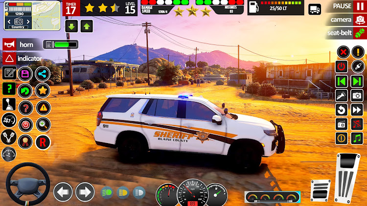 #3. Police Car Chase: Car Game (Android) By: Euro Games Hub