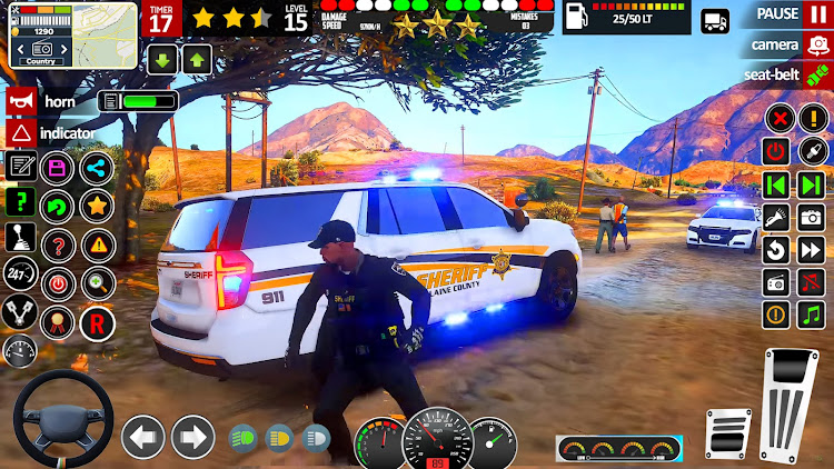 #7. Police Car Chase: Car Game (Android) By: Euro Games Hub