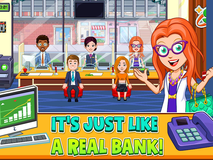 #7. My City : Bank (Android) By: My Town Games Ltd