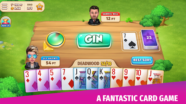 #8. Gin Rummy Stars - Card Game (Android) By: Beach Bum Ltd.