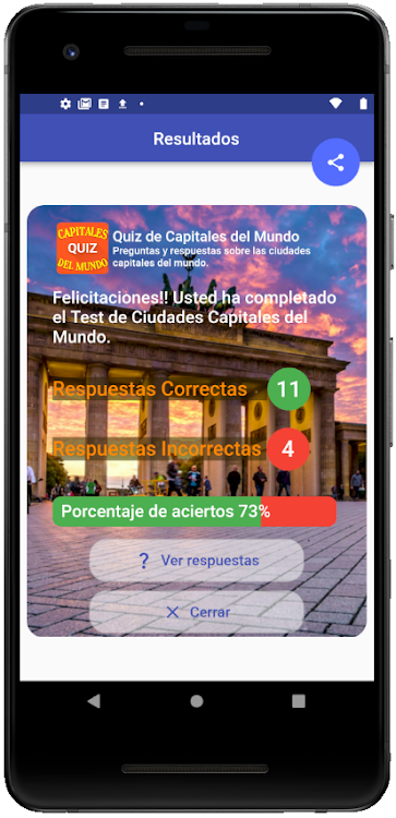 #9. Quiz de ciudades capitales (Android) By: Marcos MC