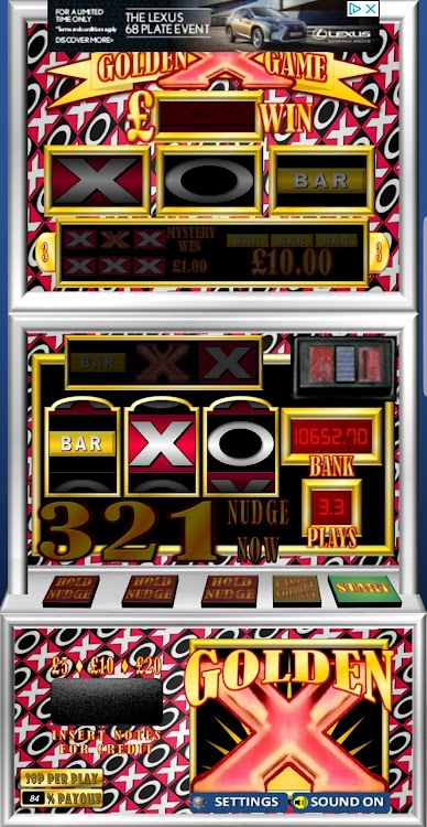 #3. Golden X Game UK Slot Machine (Android) By: Cashman_eq