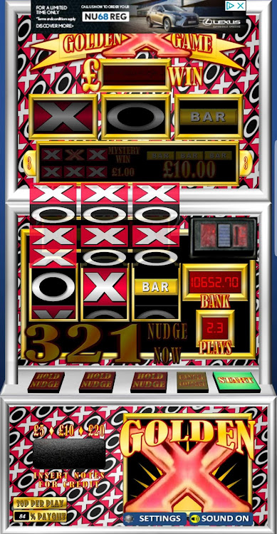 #5. Golden X Game UK Slot Machine (Android) By: Cashman_eq