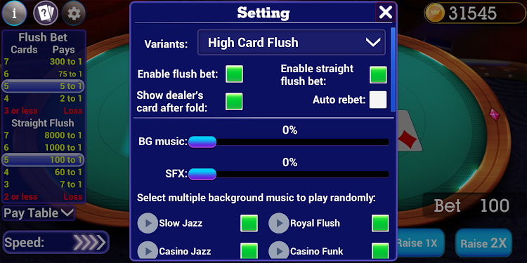 #3. High Card Flush Poker (Android) By: Blue Wind Studio