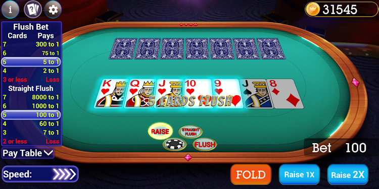 #8. High Card Flush Poker (Android) By: Blue Wind Studio