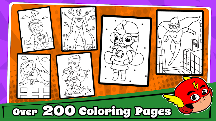 #3. Superhero Coloring Book Games (Android) By: GunjanApps Studios