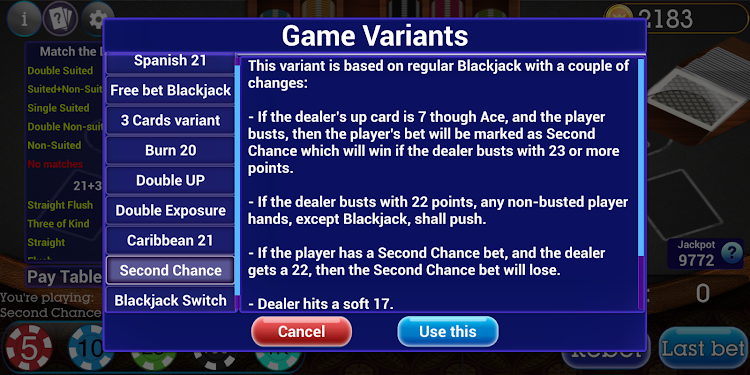 #2. Spanish Blackjack 21 (Android) By: Blue Wind Studio