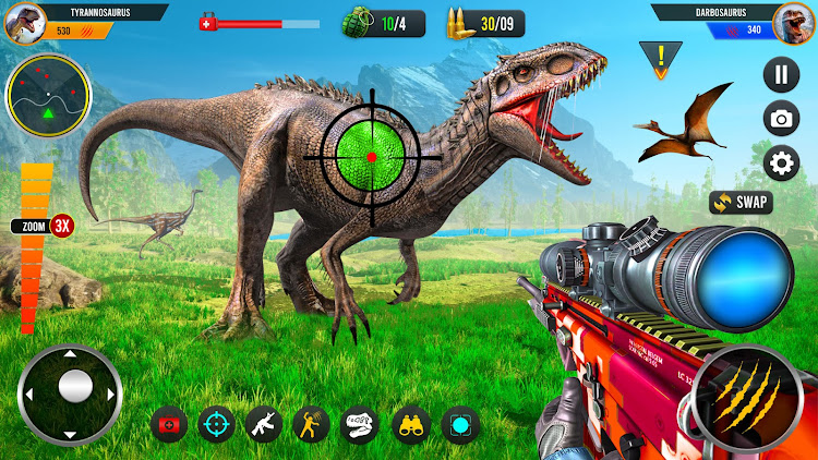 #5. Wild Dino Hunting Jungle Games (Android) By: Gamba Studio