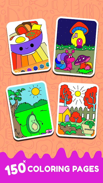 #2. Fruits Coloring- Food Coloring (Android) By: GunjanApps Studios