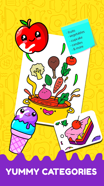 #3. Fruits Coloring- Food Coloring (Android) By: GunjanApps Studios