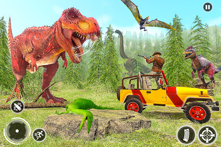 #7. Super Dino Hunting Zoo Games (Android) By: AI 360 Games