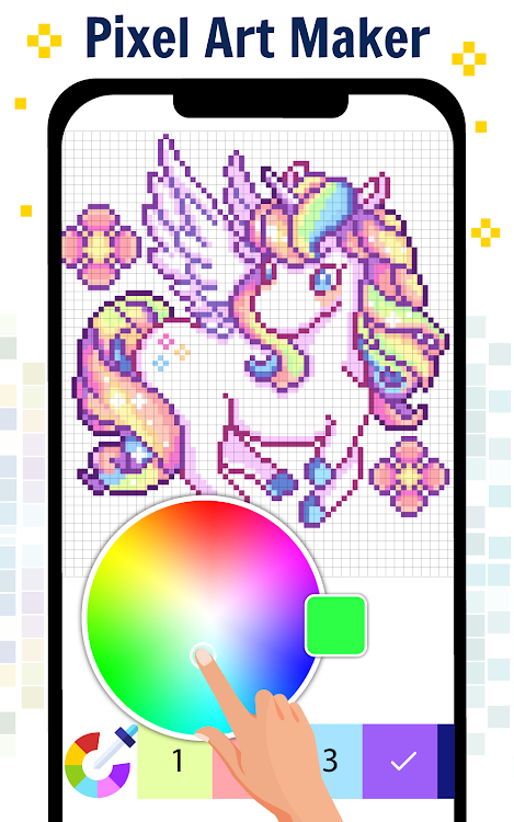 #5. Pixel Art Color by number Game (Android) By: GunjanApps Studios