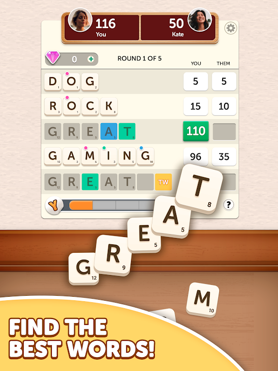 #5. Word Yatzy - Fun Word Puzzler (Android) By: FunCraft Games