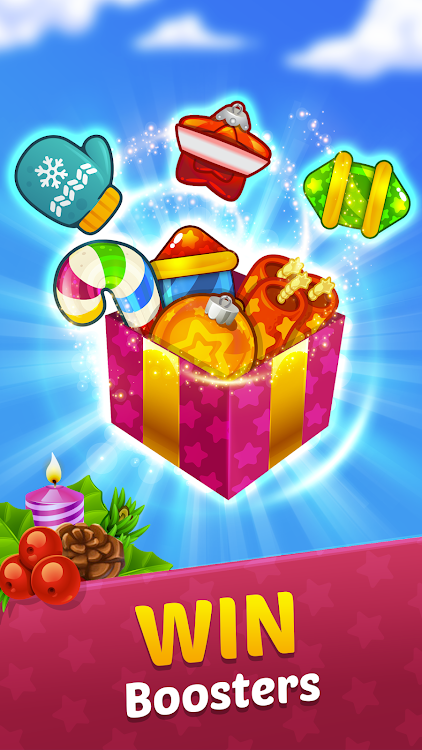 #3. Christmas Match 3 Candy Games (Android) By: Skill Games - Popular Offline Match 3 Games