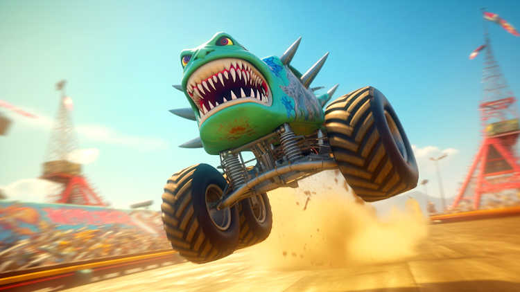 #3. Crazy Monster Truck Stunts (Android) By: Sharp Axe Studios