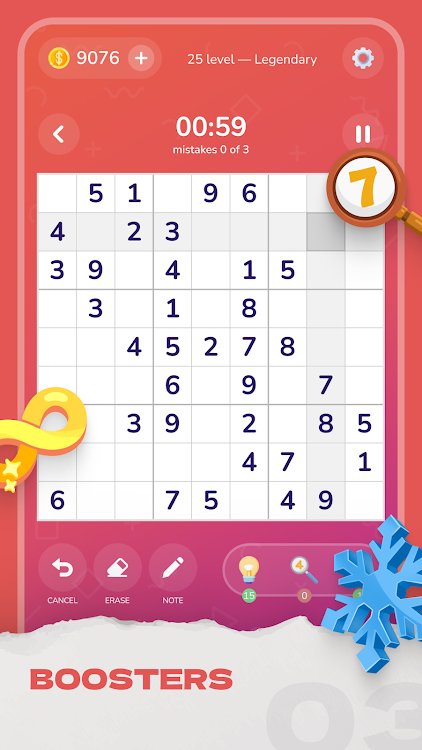 #3. Sudoku Boost: Classic Games (Android) By: Metabula Games