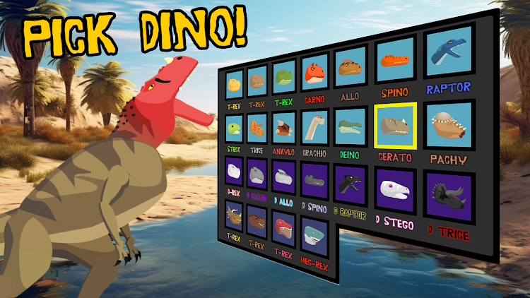 #3. T-Rex Fights Dino - Dominators (Android) By: Dexus Dinosaur