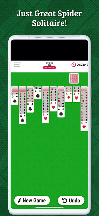 #4. Spider Solitaire Infinite (Android) By: Random Logic Games, LLC