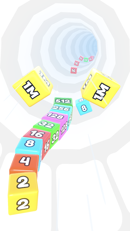 #9. Jelly Tube Run 2048 (Android) By: GOOLNY GAMES LLC