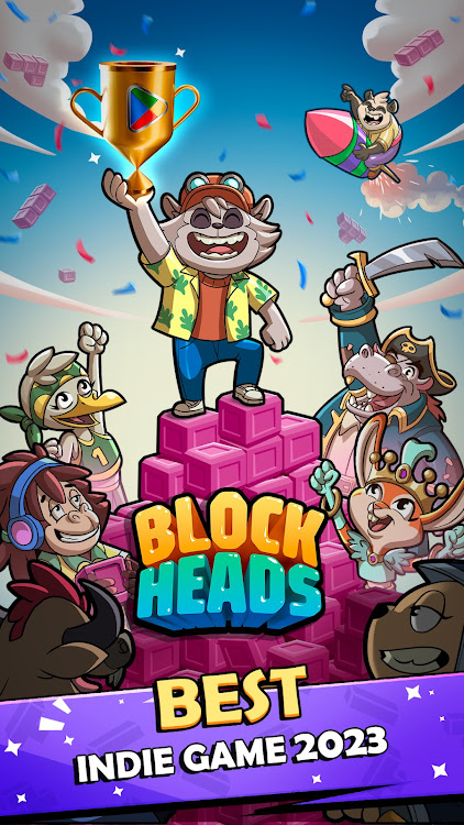 #6. Block Heads: Duel puzzle games (Android) By: Bombay Play - Tile and Block Number Puzzles