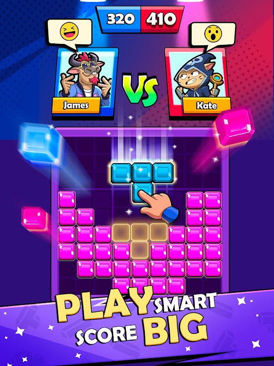 #8. Block Heads: Duel puzzle games (Android) By: Bombay Play - Tile and Block Number Puzzles