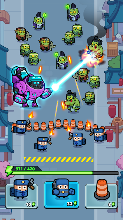 #2. Alien Fight: Police vs Zombie (Android) By: HIGAME Jsc