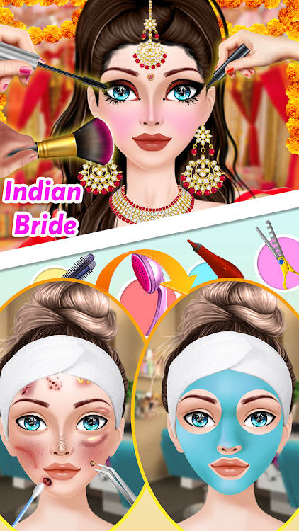 #7. Indian Bridal Wedding Makeup (Android) By: Makeup Games for girls