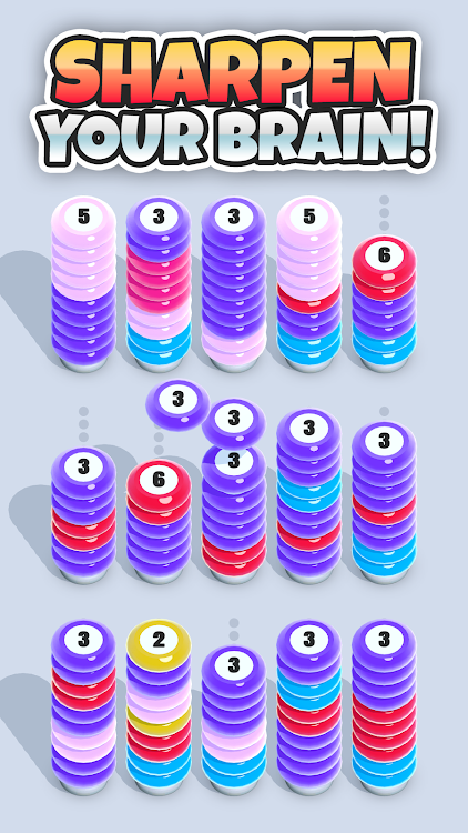 #6. Sort & Merge - Sorting Games (Android) By: Hyper-Casual.Games