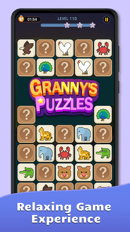 #8. Granny's Puzzles: Match & Onet (Android) By: Avatar GG