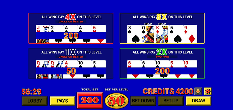 #2. Video Poker Classic Casino (Android) By: 41 Games