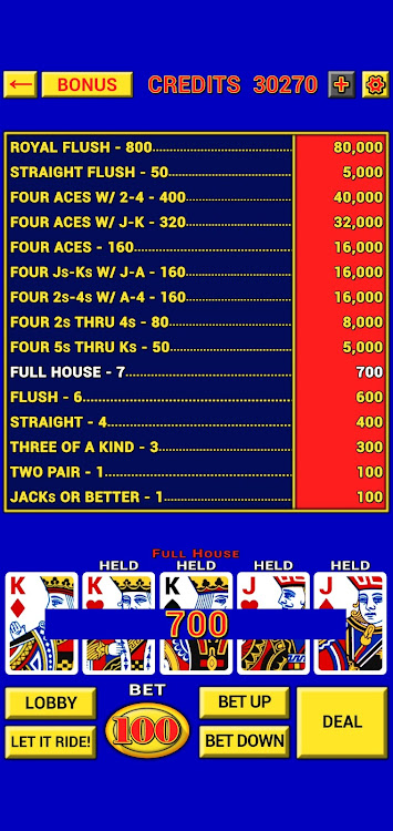 #7. Video Poker Classic Casino (Android) By: 41 Games