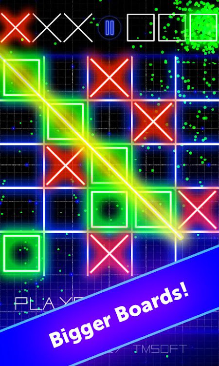 #2. Tic Tac Toe Glow by TMSOFT (Android) By: TMSOFT