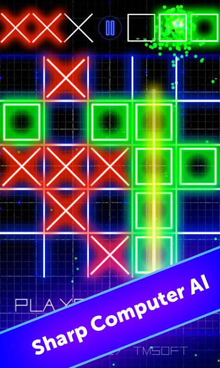 #3. Tic Tac Toe Glow by TMSOFT (Android) By: TMSOFT