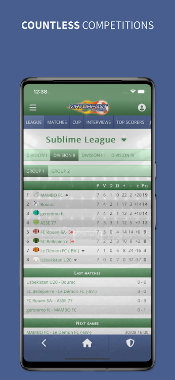 #5. Virtuafoot Football Manager (Android) By: Aymeric Le Corre