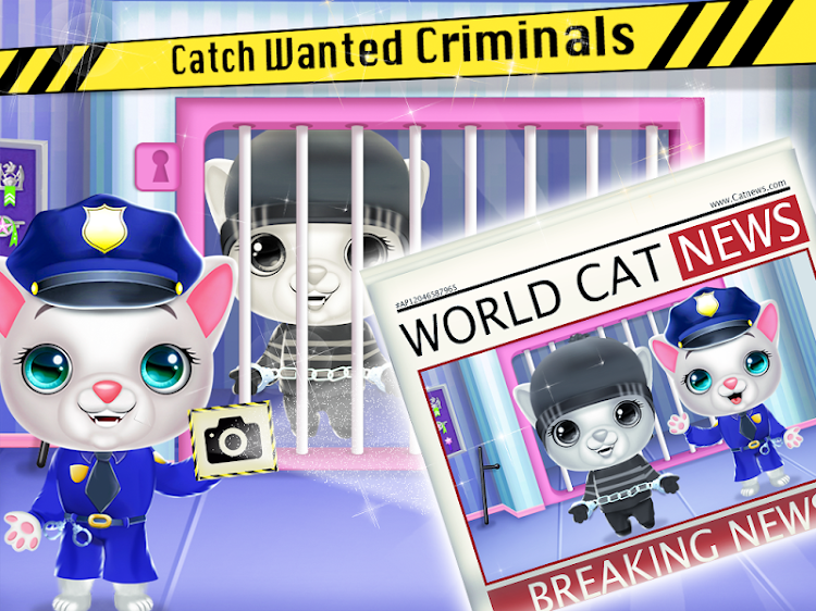 #3. Kitty Cat Police Fun Care (Android) By: Terrific baby games