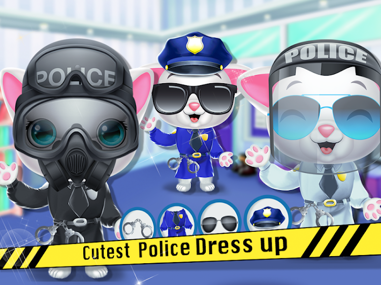 #4. Kitty Cat Police Fun Care (Android) By: Terrific baby games