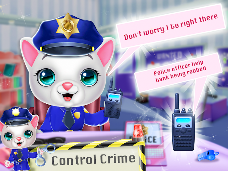 #5. Kitty Cat Police Fun Care (Android) By: Terrific baby games