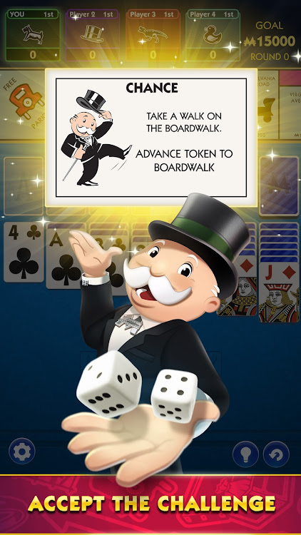 #5. MONOPOLY Solitaire: Card Games (Android) By: MobilityWare